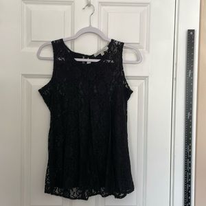 Black lace relaxed goth top